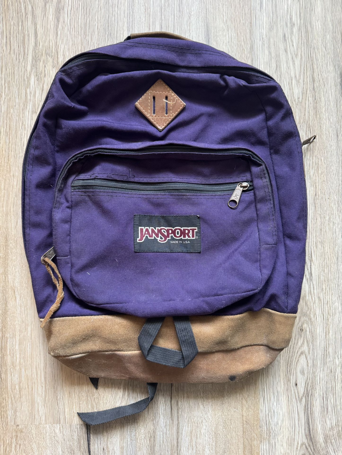 Vintage 1994 JanSport Leather Bottom Backpack