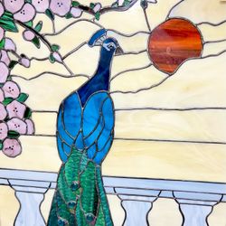 STAINED GLASS PEACOCK - MAKE OFFER - AWESOME COLORFUL BEAUTIFUL - Perris / Lake Elsinore Area