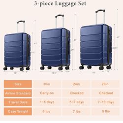Hardside Luggage, Lightweight Expandable Suitcases with Spinner Wheels