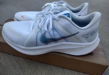 Nike Men’s Lace Up Low Top Athletic Sneakers White/Blue/Red/Gray Solid