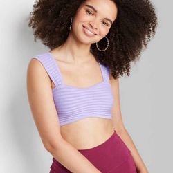 Lilac Ribbed Crop Top