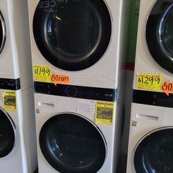 LG ThinQ WashTower Single Unit Front Load Washer 4.5 Cubic Feet  AND  Gas Dryer 7.4 Cubic Feet IX9 