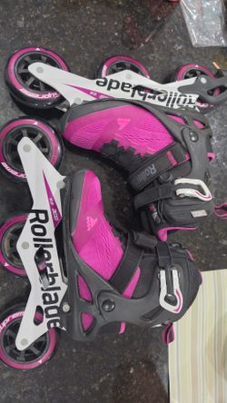 Rollerblade Macroblade 100 3WD Womens Adult Fitness Inline Skate, Violet and Black, Performance Inline Skates Size 6