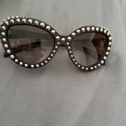 PRADA  women's cat eyes studded sunglasses 