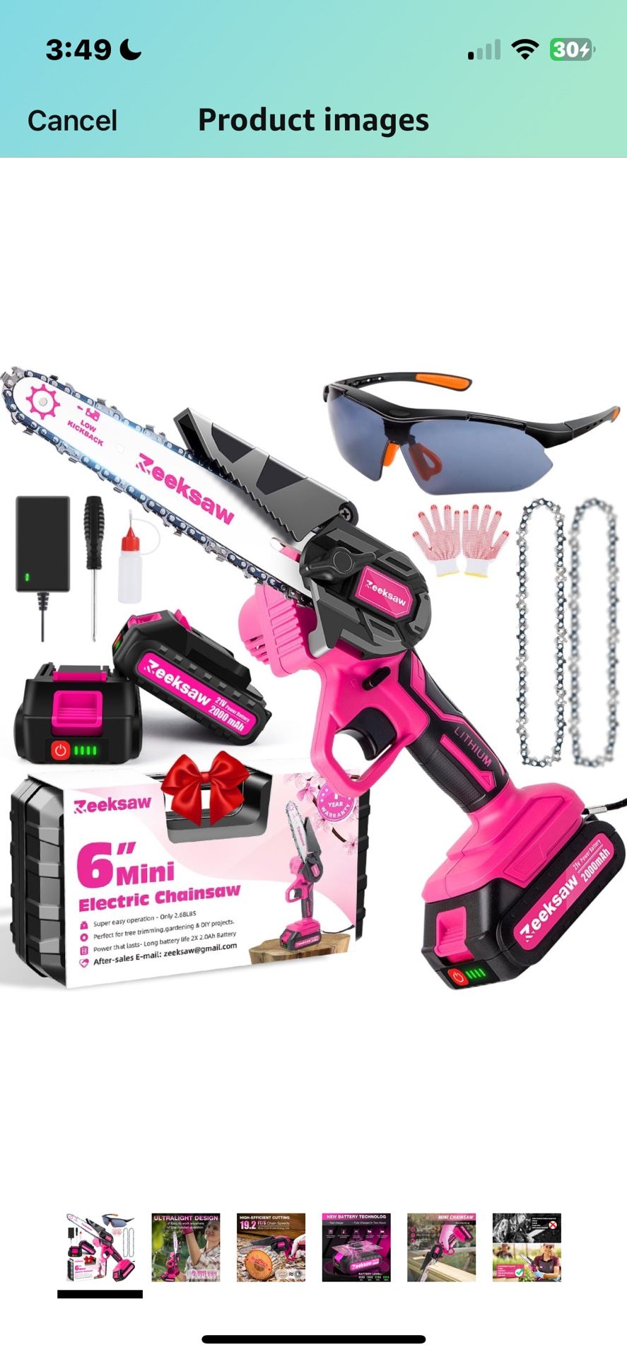 2024 Pink Mini Chainsaw Cordless 6 inch Flash Sale π₯π₯π₯