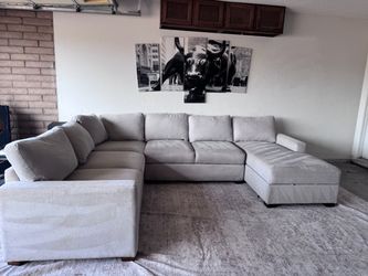 FREE DELIVERY modern beige Costco sectional sofa couch sala