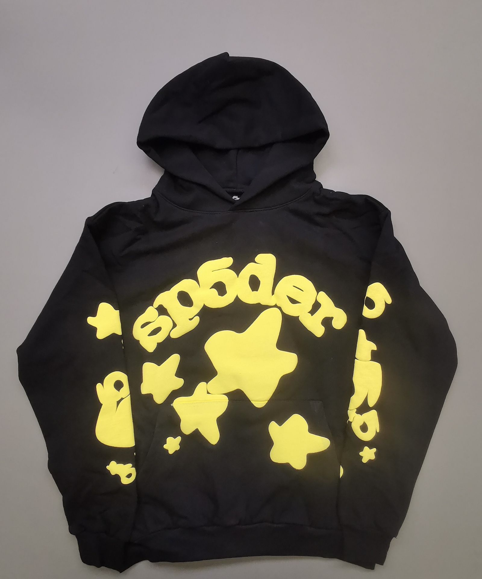 Black & Yellow Spider Hoodie Puff Print