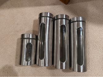 Stainless Steel Kitchen Canister Set – 4 Pieces
