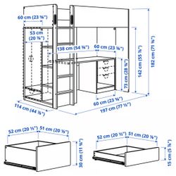 Twin Bunk Bed & Desk combo
