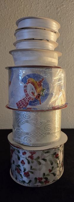 White Holiday Ribbon Lot 