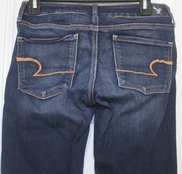 American Eagle Outfitters Dark Wash Skinny Super Stretch Jeans Women's Sz 2 Long