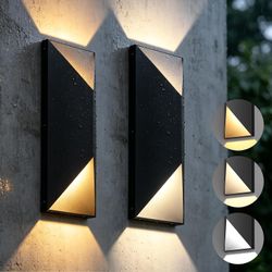 Modern Outdoor LED Wall Sconces Set of 2