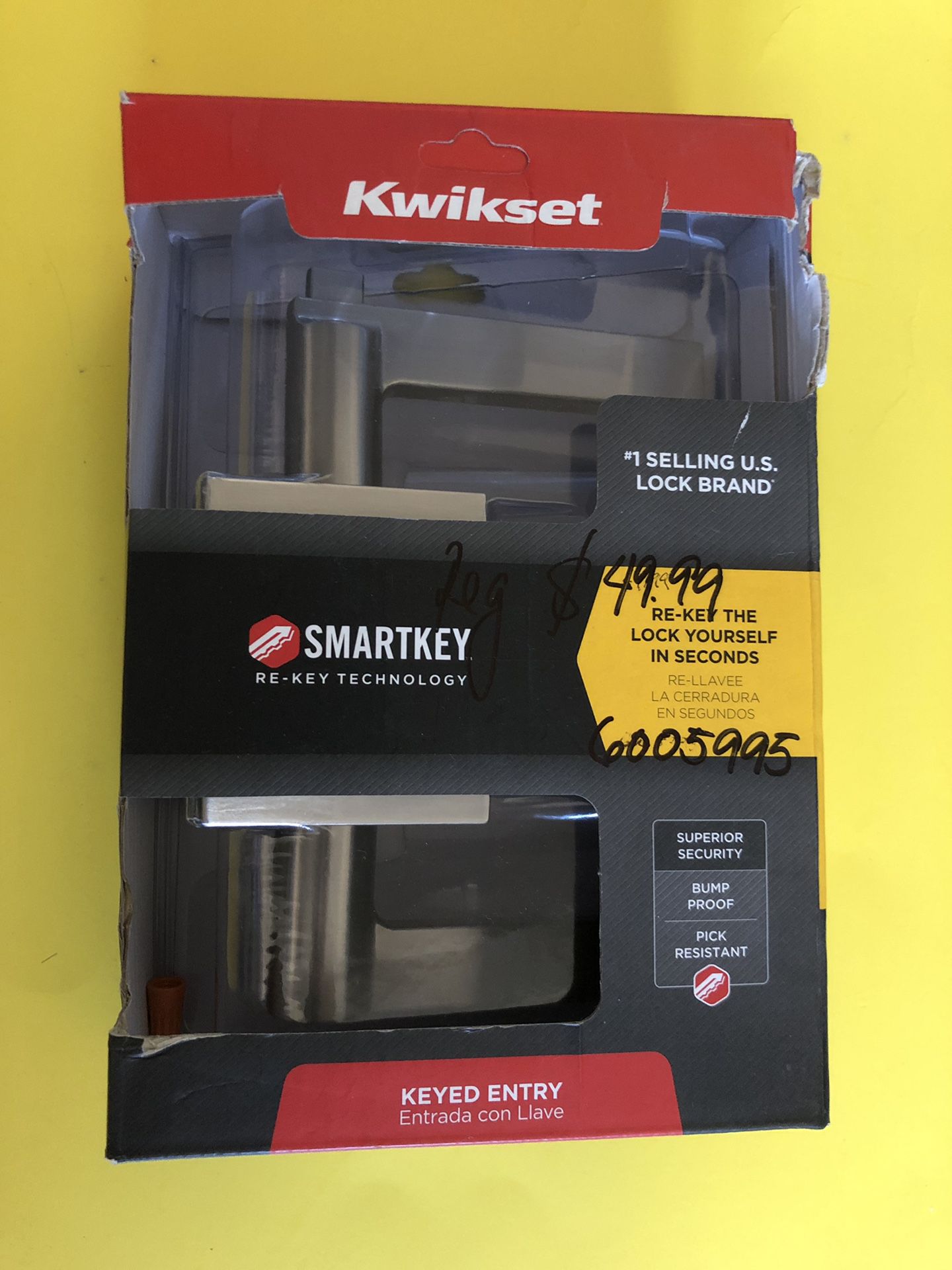 Kwikset Door Handle Keyed Entry SmartKey New