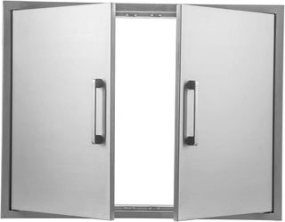 New Stainless Steel Outdoor Kitchen Doors, 31" Wide by 24" High, Double Access Door, Flush Mount for Outdoor Kitchen and BBQ Island
