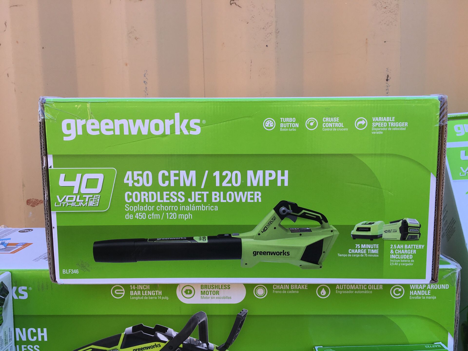 Green works 40V Cordless Jet Blower 450 CFM