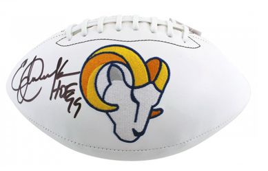 Eric Dickerson Signed Rams Logo Football “HOF 99” – Beckett