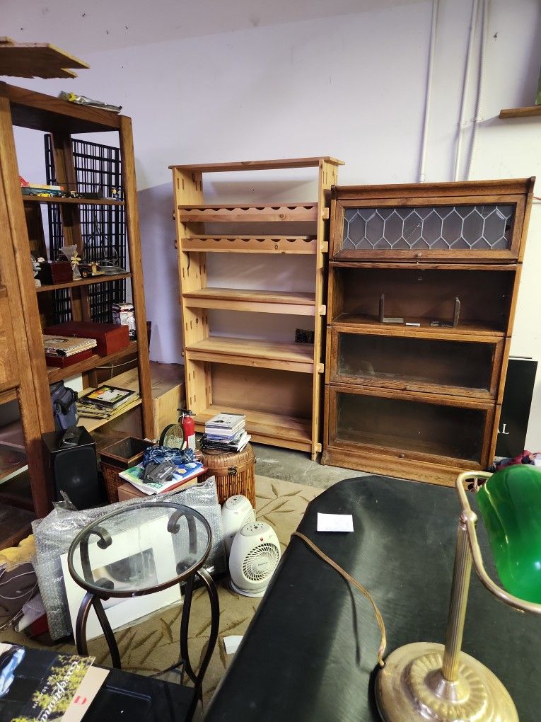 Light Wood Bookshelf/wine Rack Combo