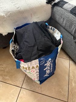 Bag filled with plus size clothing