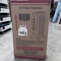 Kismile Portable Electric Radiator Heater, Oil Filled with 3 Heat Settings, Adjustable Thermostat, Overheat & Tip-Over Protection For Indoor Use, 1500