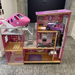 Kidcraft Barbie Doll House With Pool, Jeep And Plane 