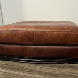 “Genuine Leather Ottoman – Brown Top Grain – Great Condition”