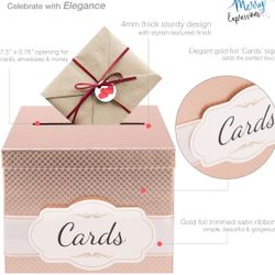 Rose gold card box