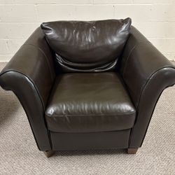 Genuine Italian leather club chair by Italsofa, originally purchased at Macy’s.