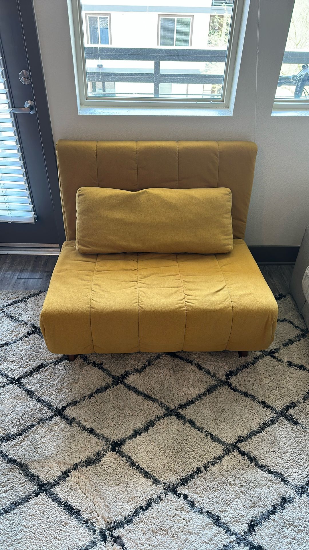 Versatile, yellow futon