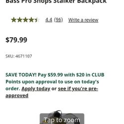 Bass Pro Shop Fishing  Backpack 