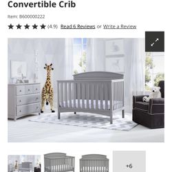 Delta Children 4 in 1 Convertible Baby Crib (Grey)