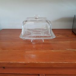 Vintage Square Glass Cake Stand 