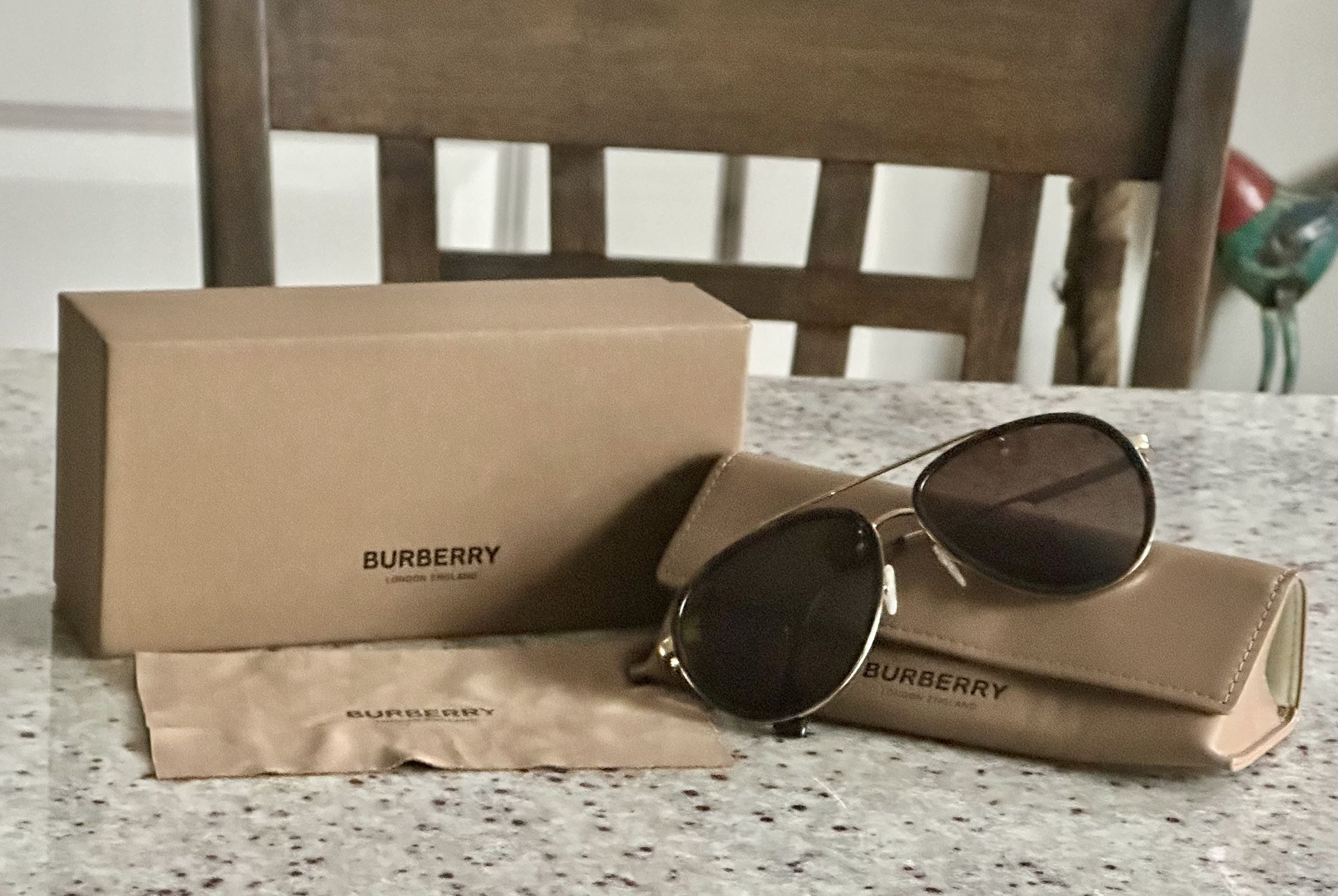 Burberry -  Oliver - BE 3125 101773 - Men's Sunglasses - Gold/Dark Brown - 59mm