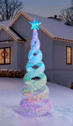 Member's Mark 8' Pre-Lit Iridescent Color-Changing Spiral Tree