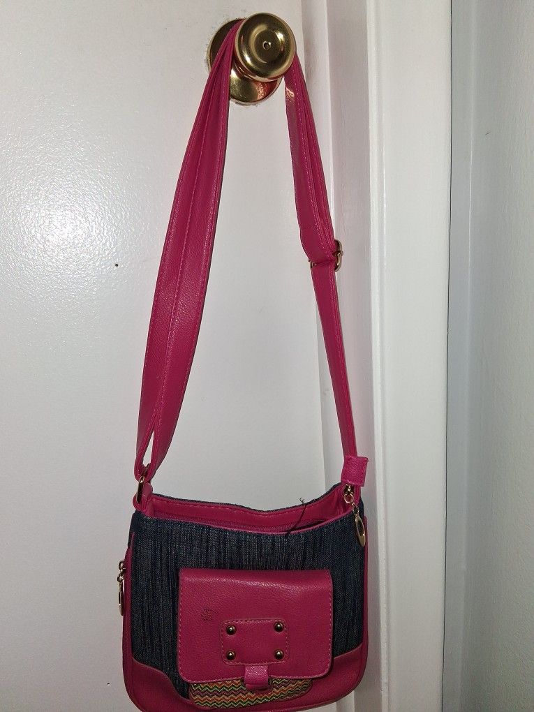 Demin-Blue and Hot Pink Pruse