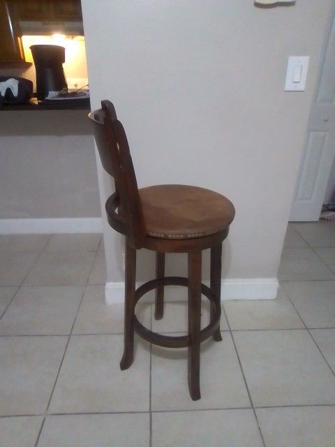 Pair Of Brown Matching Bar Stools
