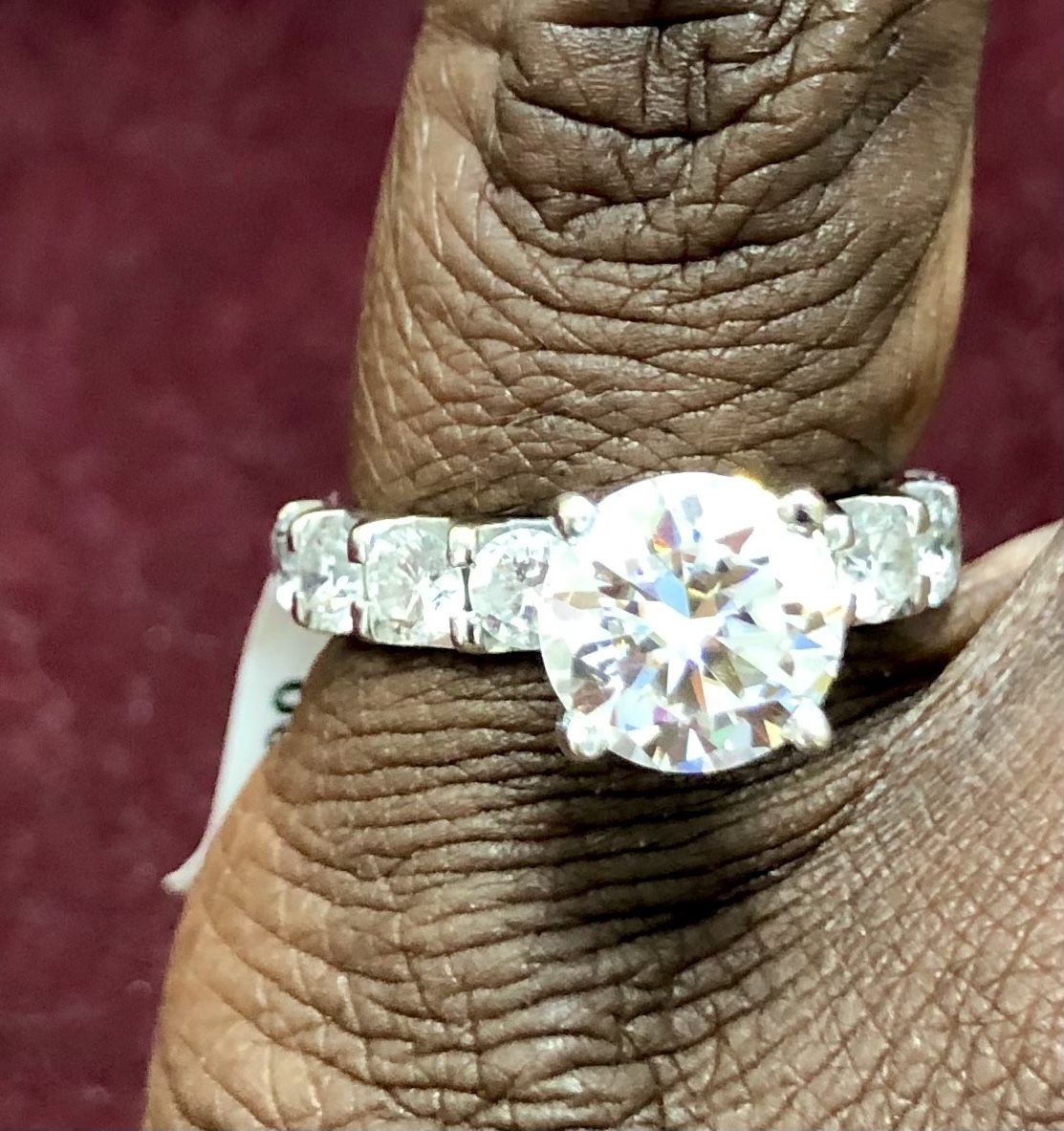 Women Solitaire Ring 14k White Gold 
