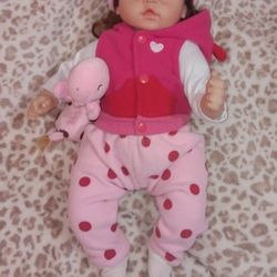 Reborn Realistic Newborn Baby Dolls, 18 inch Silicone Real Toddler Girl in good condition 