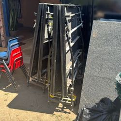 Metal Frame Folding Stages With Wheels 