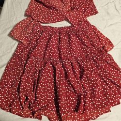Skirt And Crop Top Outift
