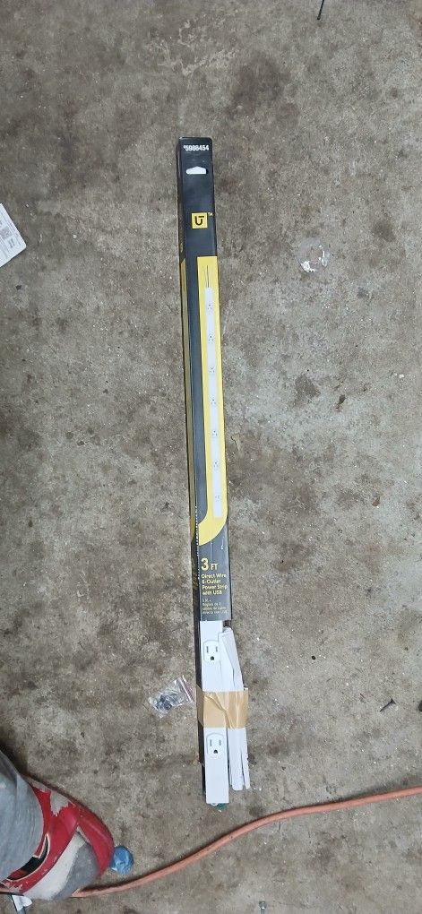 6plug With USB Oitlets Direct Wire Power Strip New!