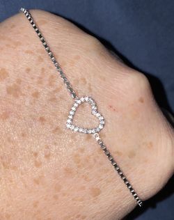 Sterling Silver Bracelet - Crystal Heart