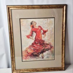 DANCER FLAMENCO  PAINTING  WALL ART 18"L×21"1/2 H.