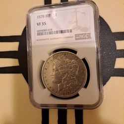 1878 8 Tail Feather Vf35 Morgan Silver Dollar 