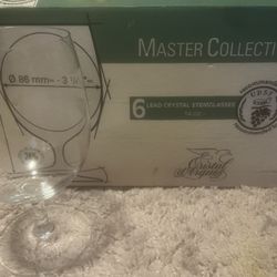 Vintage Crystal Wine Glasses 4 Boxes Of 6