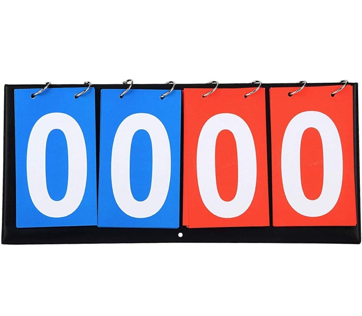 4-Digital Portable Table Top Scoreboard Flipper, Multi Sports Score Flip Scoreboard Score Keeper