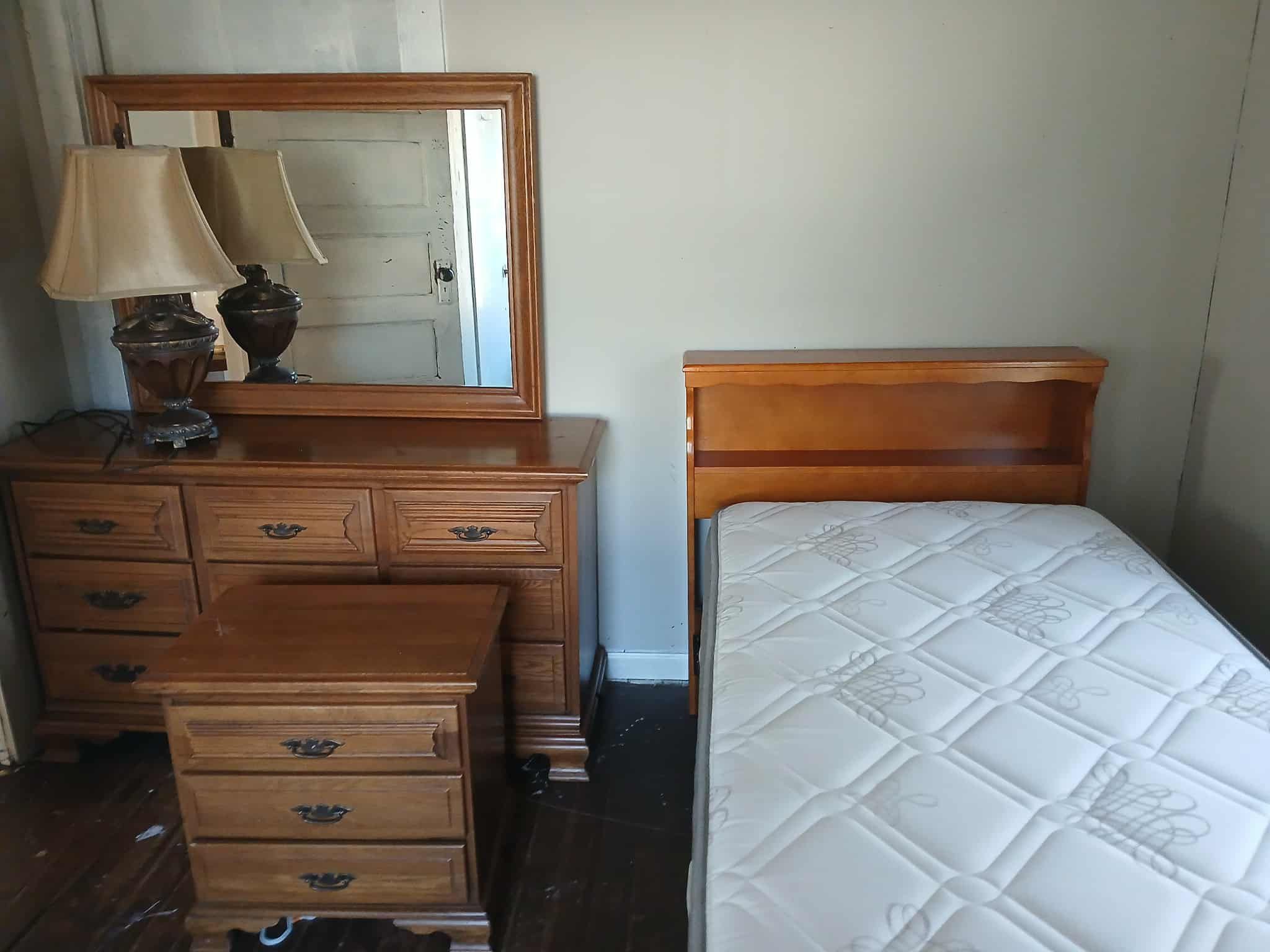 Twin bed, headboard, and frame only