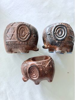 1970’s HOMECO BOHO ELEPHANT TEA LIGHT VOTIVE CANDLE INCENSE HOME INTERIORS  vintage