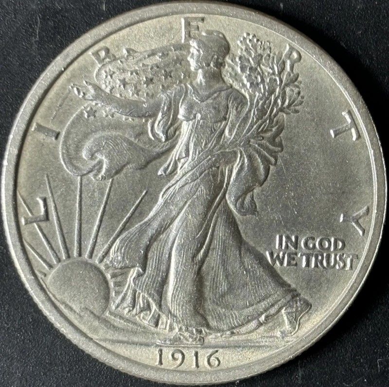1916-P 50¢ Walking Liberty Half Dollar - Raw Uncirculated - See Pictures