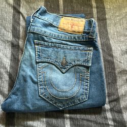 Rare True Religion Jeans With Orginal Fat Horseshoe Logo 