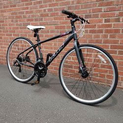 NEW 2025 SMALL KHS VITAMIN A MATTE BLACK LADIES 14 SPEED FITNESS HYBRID ROAD BIKE